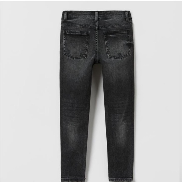 ZARA WOMENS WASHED BLACK DESTROYED SKINNY JEANS SIZE 30 - Picture 3 of 8